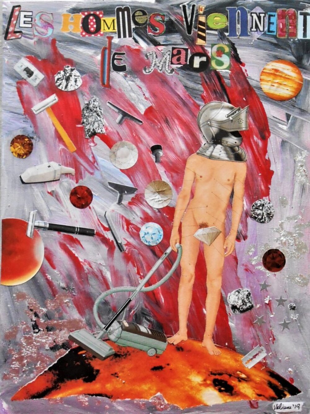Original & unique collage on a 16 X 12 X 1/2 canvas